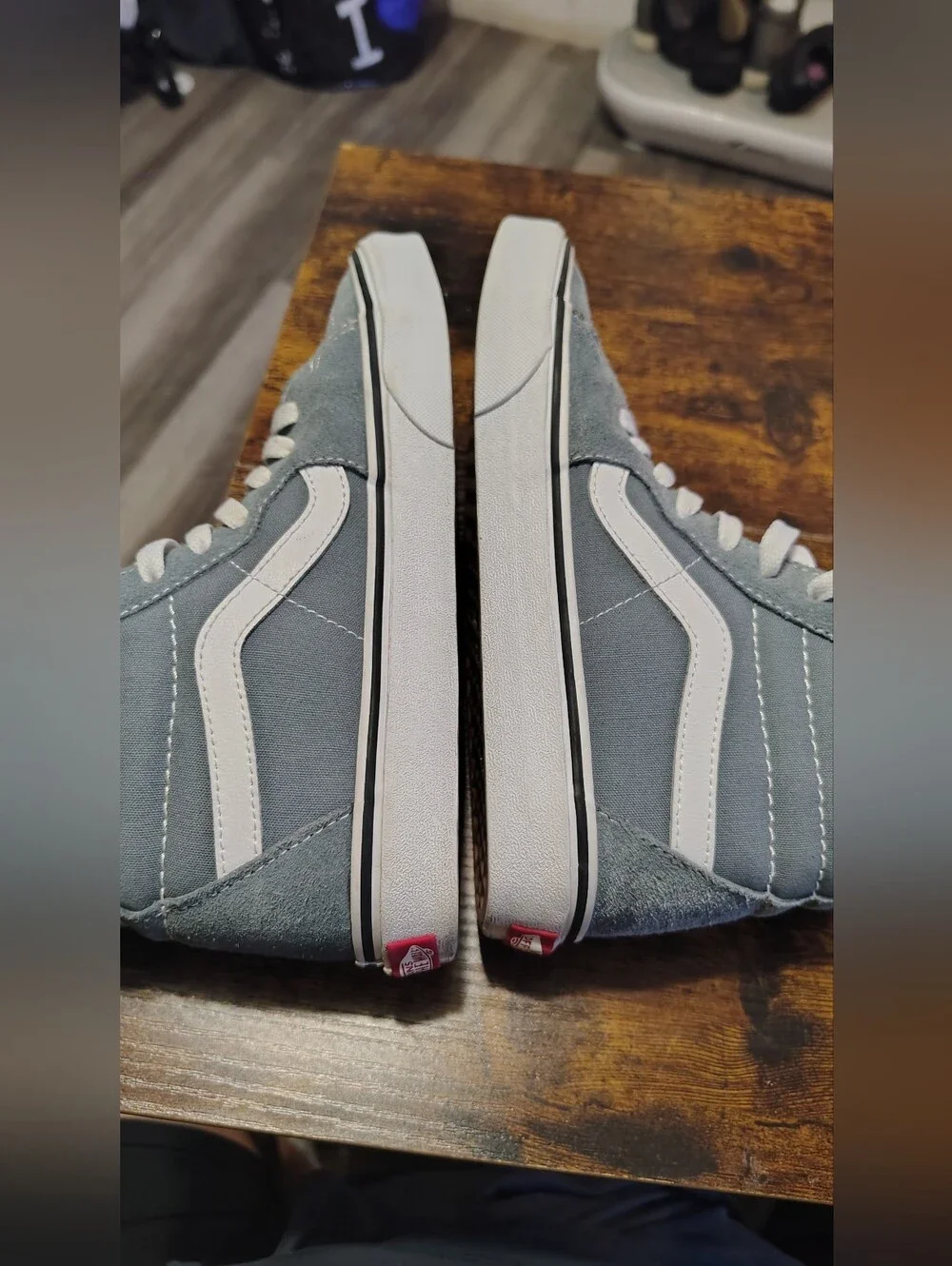 Vans Gray Suede High-Top Sneakers with White Laces